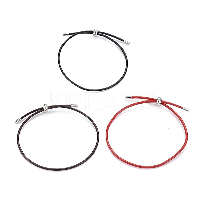 Adjustable PU Leather Cord Slider Bracelets BJEW-F412-05P-1