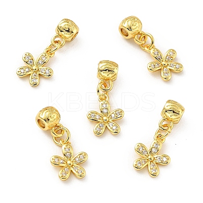 Rack Plating Brass Micro Pave Clear Cubic Zirconia Pendants X-KK-E034-20G-1