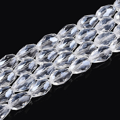 Transparent Teardrop Glass Beads Strands GLAA-T025-79D-01-1