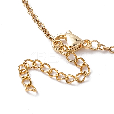Bohemian Style Stainless Steel Glass Pendant Necklaces for Women NJEW-JN04655-1