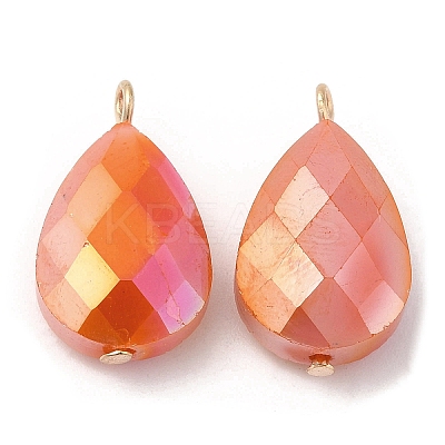 Imitation Jade Glass Pendants KK-Q777-02G-1