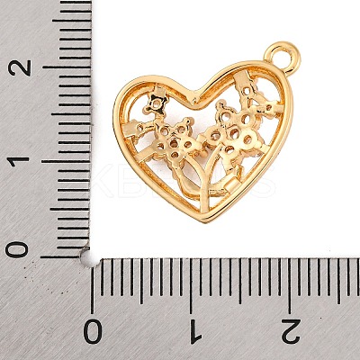 Brass Micro Pave Clear Cubic Zirconia Pendants KK-Z066-07G-1