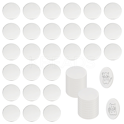 40Pcs Stainless Steel Stamping Blank Tag Cabochons STAS-UN0056-63-1