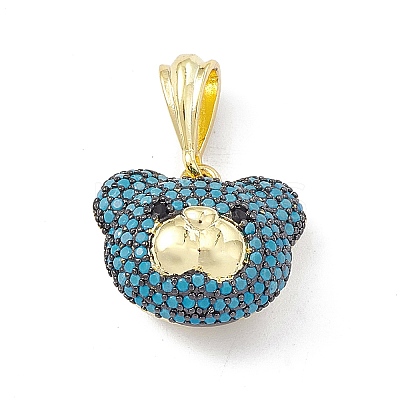 Brass Micro Pave Cubic Zirconia Pendants KK-P224-09EB-04-1