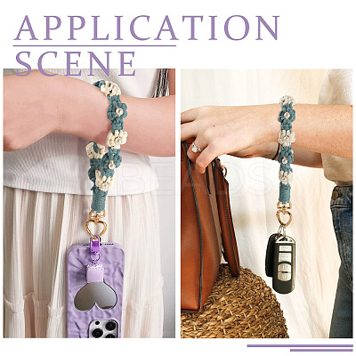 Cotton Braided Flower Pendant Decorations AJEW-TAC0030-032G-10-1