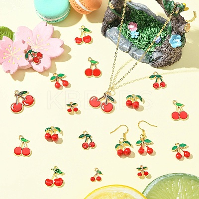 40Pcs 8 Styles Alloy Enamel Pendants ENAM-CJ0006-93-1