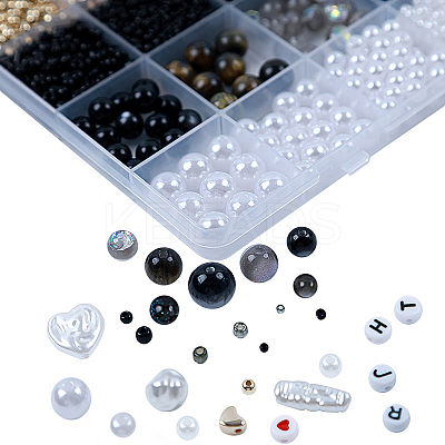 DIY 28 Style Resin & Acrylic & ABS Beads Jewelry Making Finding Kit DIY-NB0012-03B-1