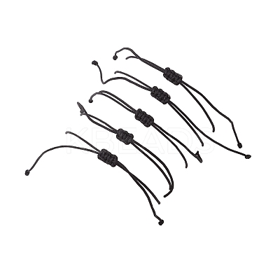 5Pcs 5 Styles Natural Obsidian Braided Bead Bracelets BJEW-JB11681-01-1