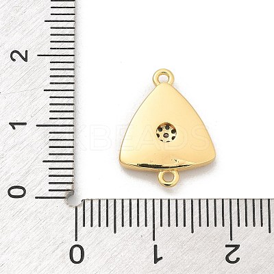 Brass Micro Pave Clear Cubic Zirconia Connector Charms KK-M303-04G-10-1