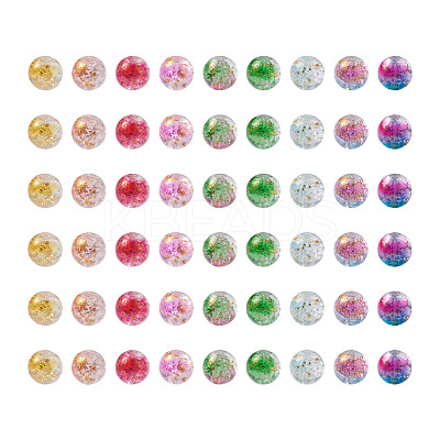 Transparent Spray Painted Crackle Glass Beads Strands GLAA-TA0003-09-1