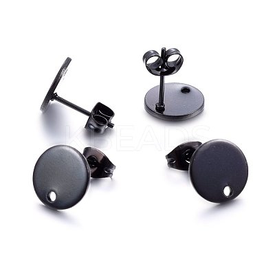 304 Stainless Steel Stud Earring Findings Ion Plating(IP) STAS-K184-01-01B-1
