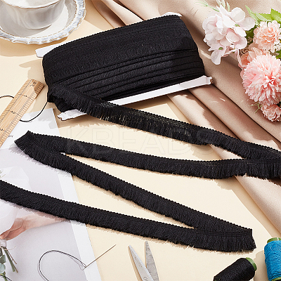 25M Polyester Tassel Lace Ribbon OCOR-WH0082-192B-1
