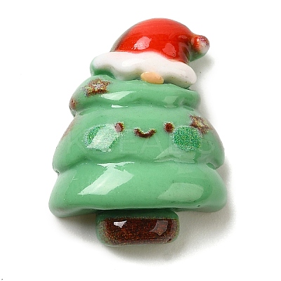 Christmas Theme Opaque Resin Cabochons RESI-B028-01C-1