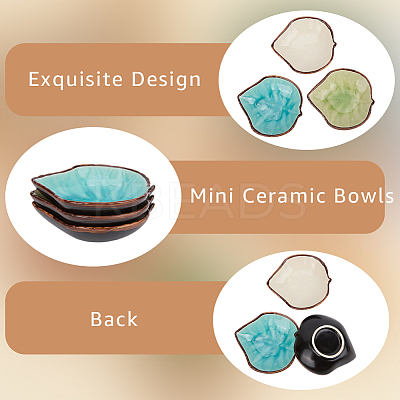 3Pcs 3 Colors Ceramic Dipping Bowls AJEW-CP0009-67-1