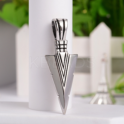 Retro 316 Surgical Stainless Steel Arrow Head Big Pendants STAS-E096-68AS-1