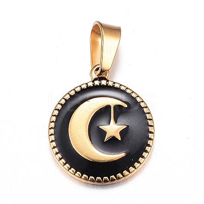 304 Stainless Steel Enamel Pendants STAS-G102-61B-1