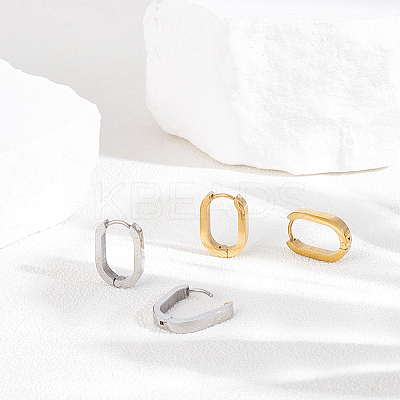 6 Pairs 2 Colors 304 Stainless Steel Huggie Hoop Earrings EJEW-UN0003-11-1