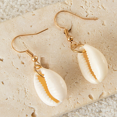 Alloy Natural Shell Dangle Earrings FS-WG3D07F-04-1