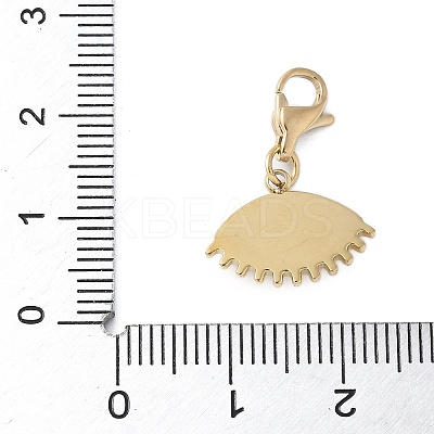 304 Stainless Steel Rhinestone Eye Pendant Decoration STAS-S165-33G-1