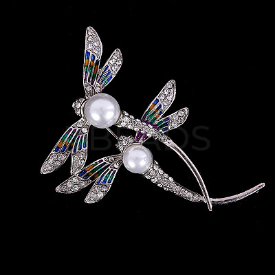 Dragonfly Alloy Rhinestone Brooch PW-WG859D6-01-1