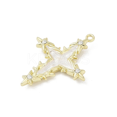 Rack Plating Alloy Enamel Rhinestone Pendants PALLOY-R151-37G-1