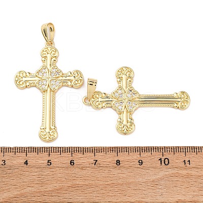 Brass Micro Pave Cubic Zirconia Pendants KK-K408-27G-1