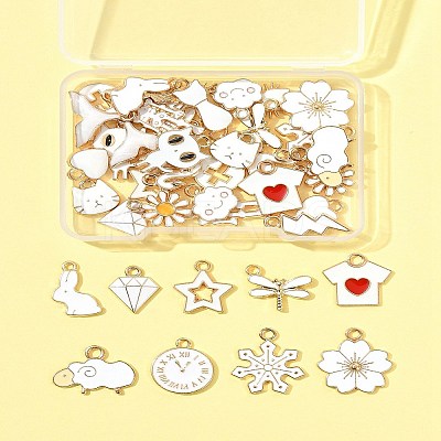 40Pcs 20 Styles Alloy Enamel Pendants ENAM-FS0003-32-1