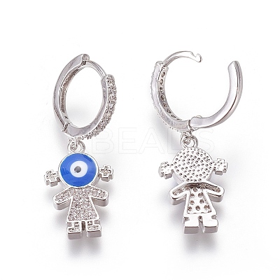 (Jewelry Parties Factory Sale)Brass Cubic Zirconia Hoop Earrings EJEW-O084-01P-E-1