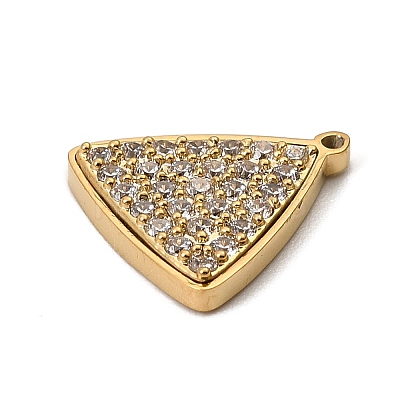 304 Stainless Steel Micro Pave Cubic Zirconia Charms STAS-I356-04G-02-1