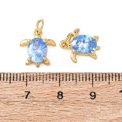 Brass Micro Pave Cubic Zirconia Pendants KK-C143-16G-1