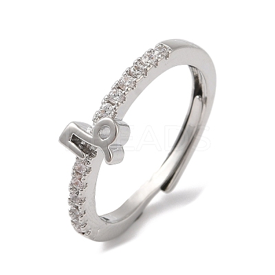 Rack Plating Brass Clear Cubic Zirconia Constellation Adjustable Rings for Women RJEW-S407-08P-12-1