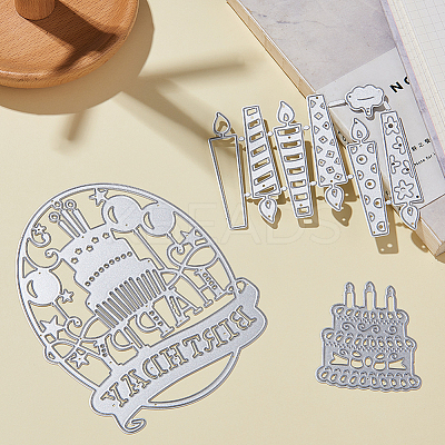 Birthday Candle & Cake Frame Metal Cutting Dies Stencils DIY-GF0001-17-1
