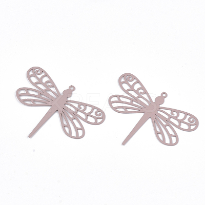 430 Stainless Steel Filigree Pendants STAS-T042-08E-1
