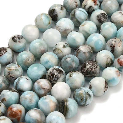 Natural Larimar Beads Strands G-L642-B19-8mm-1