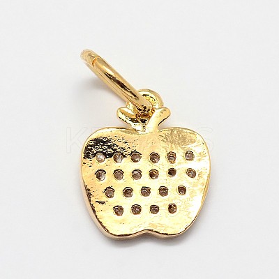 CZ Brass Micro Pave Cubic Zirconia Apple Charms ZIRC-L018-06G-1