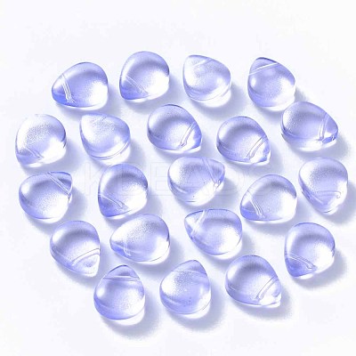 Transparent Spray Painted Glass Beads GLAA-T016-29E-1