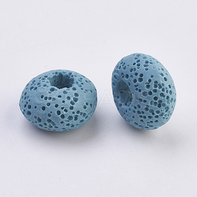 Natural Dyed Lava Rock European Beads G-E477-A07-1