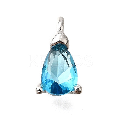 Brass Micro Pave Cubic Zirconia Pendants KK-D356-08E-P-1