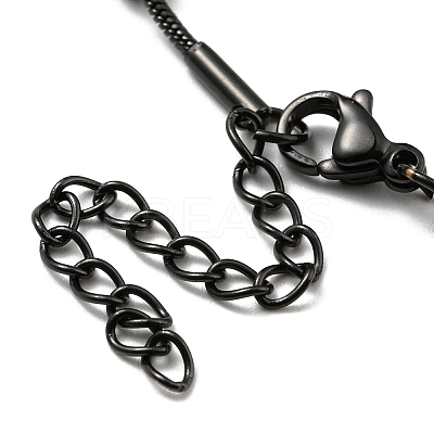 304 Stainless Steel Round Snake Chain Bracelet with Oval Beaded BJEW-E088-03EB-1