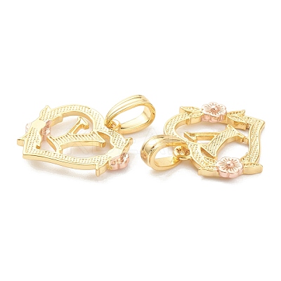 Real 18K Gold Plated Brass  Pendants KK-J042-43G-Y-1