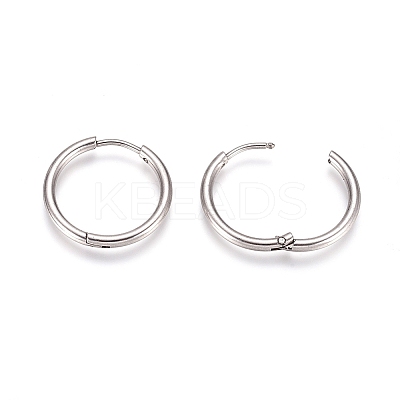 Tarnish Resistant 304 Stainless Steel Huggie Hoop Earrings EJEW-G272-02-16mm-P-1