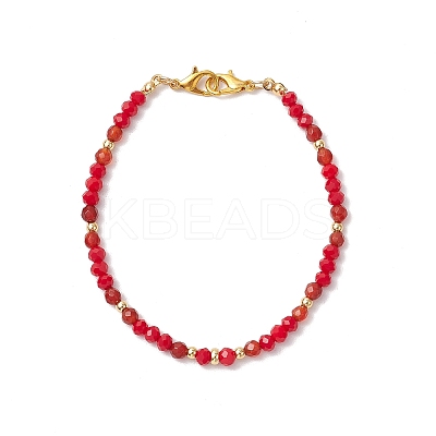 Natural Red Agate Bead Beads Bracelets for Women BJEW-JB11572-1