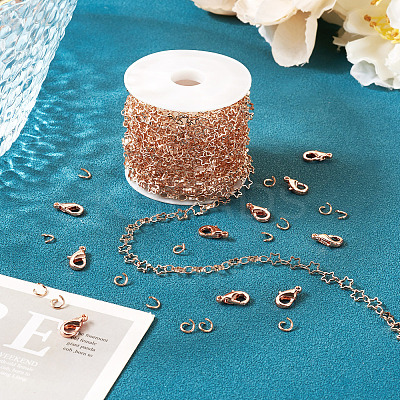 DIY Brass Star & Oval Link Chains Necklaces & Bracelets Making Kits DIY-TA0011-17-1