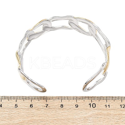 Oval 304 Stainless Steel Cuff Bangles for Women BJEW-B150-06GP-1