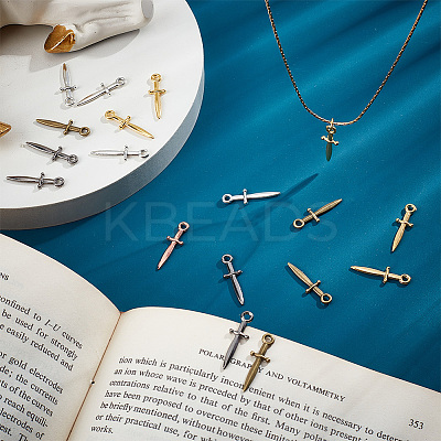 100Pcs 5 Colors Alloy Pendants TIBEP-GO0001-02-1