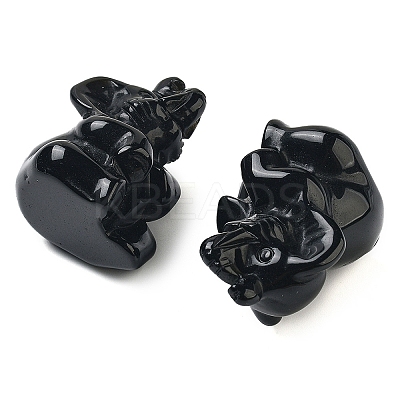 Natural Obsidian Carved Figurines DJEW-L023-D06-1