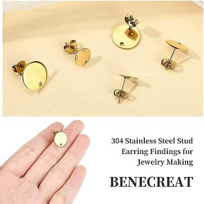 36Pcs 3 Styles Ion Plating(IP) 304 Stainless Steel Stud Earring Findings STAS-BC0002-56-1