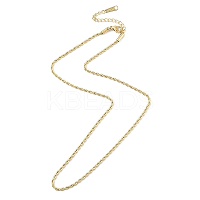 Ion Plating(IP) 304 Stainless Steel Rope Chain Necklace for Men Women NJEW-M200-04G-1