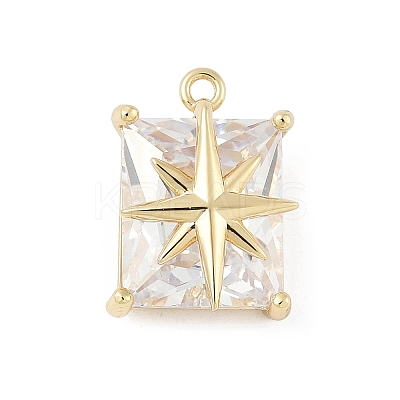Brass Micro Pave Cubic Zirconia Pendants KK-M326-21G-1