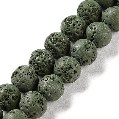 Synthetic Lava Rock Dyed Beads Strands G-H311-08C-03-1